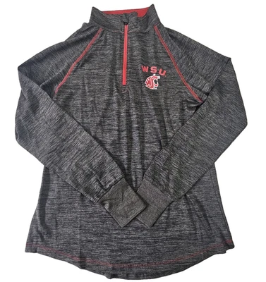 Nuevo Pullover Gris Washington State Cougars Colosseum Mujer Mediano 1/4 Cremallera Foto 1 de 4