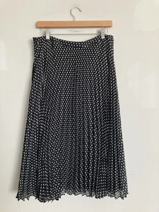 LOFT 2 Röcke Paket Größe 10 LARGE Plissee Polka Dot Midi Schwarz - Bild 1 von 12