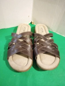 Eastland Hazel Weave Sandalen braun Leder Riemchen flache Pantoletten Schuhe 10 M - Bild 1 von 8