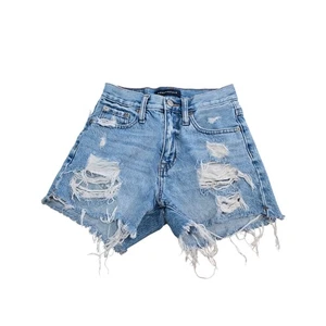 Aeropostale 90s High Rise Cut Off Denim Shorts Distressed Light Wash Size 00 - Bild 1 von 9
