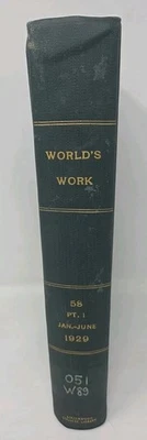 Jan.-Jun. 1929 World's Work Magazine Bound Ex-Library Hardcover - Image 1 of 4