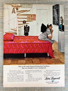 Lady Pepperell Spinwheel Bed Sheet Pink Orange 1970 Vintage Print Ad - Picture 1 of 1
