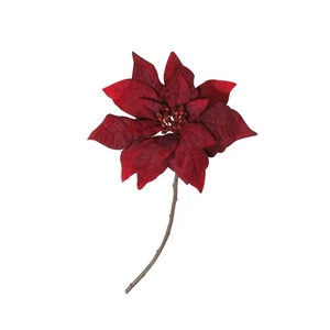 Northlight 18� Red Velvet Poinsettia Artificial Christmas Stem - Picture 1 of 4