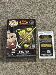 Funko: Evil Ash 1671 ~ Scare Fair ~ Signed & “I’m Bad Ash”, “Ash” Bruce Campbell - Picture 1 of 8