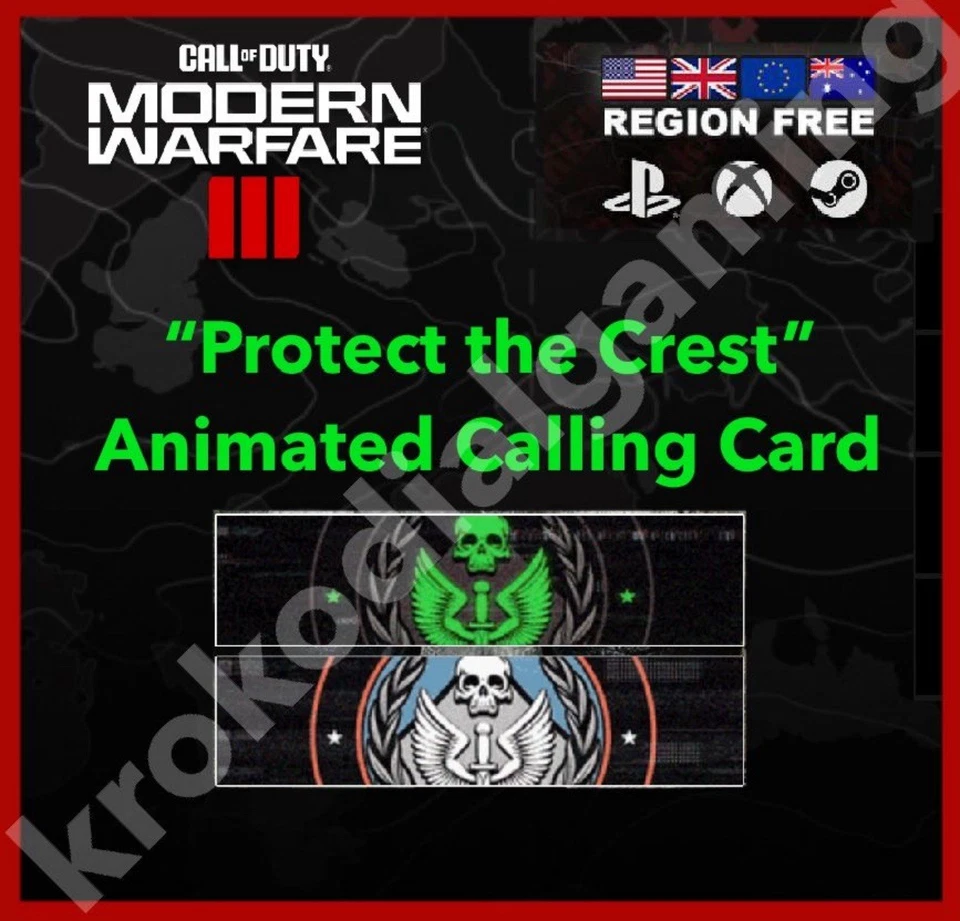 🔥Call of Duty Modern Warfare 3 Protect the Crest Calling Card MW3 Kontrol Freek - Image 1 of 1