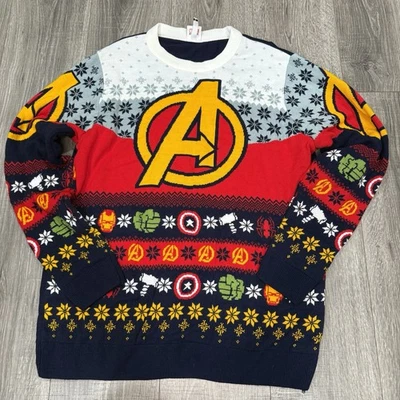 Marvel Avengers Ugly Christmas Sweater Adult Xl Excellent Condition - Image 1 of 4