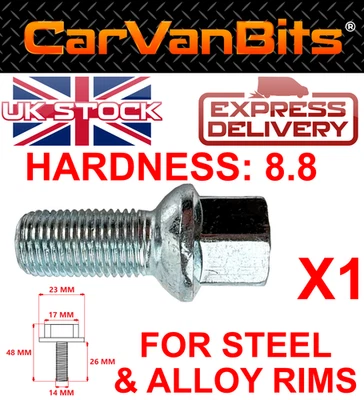 PARA AUDI 5000 C3 84-89 80 90 CONVERTIBLE B2 B3 B4 78-00 PERNO TUERCA RUEDA PERNO 17MM Foto 1 de 4