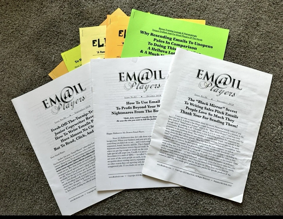 Ben Settle Email Players Newsletter 3 Pack Digital Marketing Sales Copy - Image 1 of 1