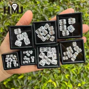 Rare Super White Emerald Cut 15CT Moissanite Loose Stone D Color Moissanite Gem - Picture 1 of 46