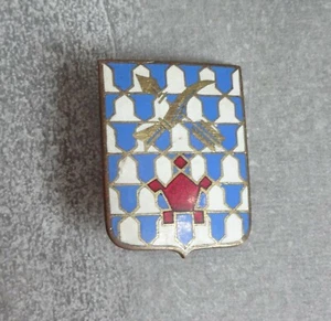 Plaquette bleu blanc ancien rare d'occasion env. 3,5 x 2,7 cm - Photo 1/2