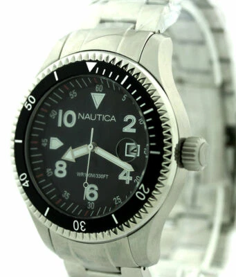 Nautica Black Dial Silver Stainless Steel Men's Watch A20033G  - image 1 of 3