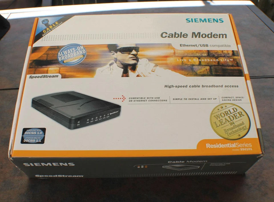 NIB Siemens SpeedStream Cable Modem Ethernet / USB Compatible model SS6101 - Image 1 of 1