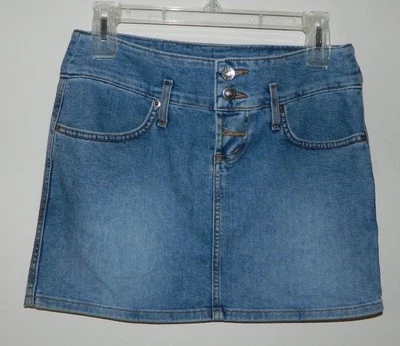 Mujer XOXO Vintage Jeans Mini Azul Informal Falda Talla 5/6 Foto 1 de 4