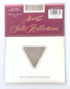 VTG Hanes Silk Reflections Pantyhose Tights Silky Sheer Style 715 Size CD CLAY - Picture 1 of 2