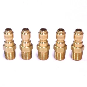 5pc Foster 25MPB ST Series 1/4" Male NPT Brass Plug Quick Straight Thru FST - Picture 1 of 4