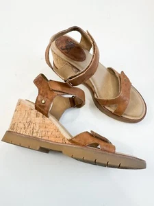 Sofft Cyndy Strappy Wedge Leather Sandal Luggage Tan Size 9 - Picture 1 of 4
