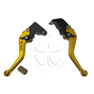 CNC Shorty Brake & Clutch Levers Gold For Yamaha YZF R6 05-14 R1 Handle Hand - Image 1 of 4