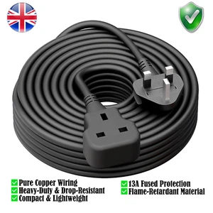 Cable de extensión de alta potencia cable eléctrico exterior jardín enchufe único cable 13A - Imagen 1 de 20