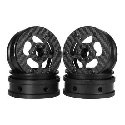 2.2inch Carbon Fiber Wheels Rims w/ 12mm Hex Hub for 1/10 RC Crawler Axial SCX10 - Image 1 of 4