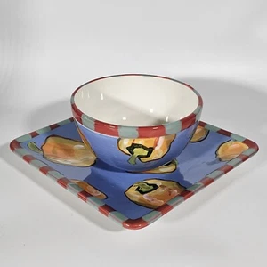 Certified International Droll Too Jean Townsend Pepper Design Chip & Dip Set - Bild 1 von 11