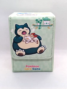 POKEMON CENTER JAPAN SNORLAX'S YAWN FLIP DECK BOX CASE LEATHER - HIGH QUALITY - Picture 1 of 5