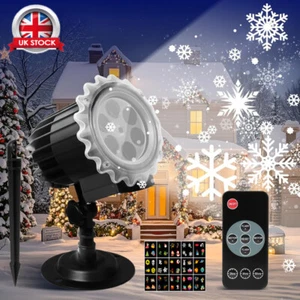 Christmas Snowflake Projector Outdoor LED Moving Snowfall Laser Light Landscape - Picture 1 of 17