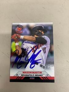 Mason Martin Signed Card 2022 Indianapolis Indians Team Card IP Auto