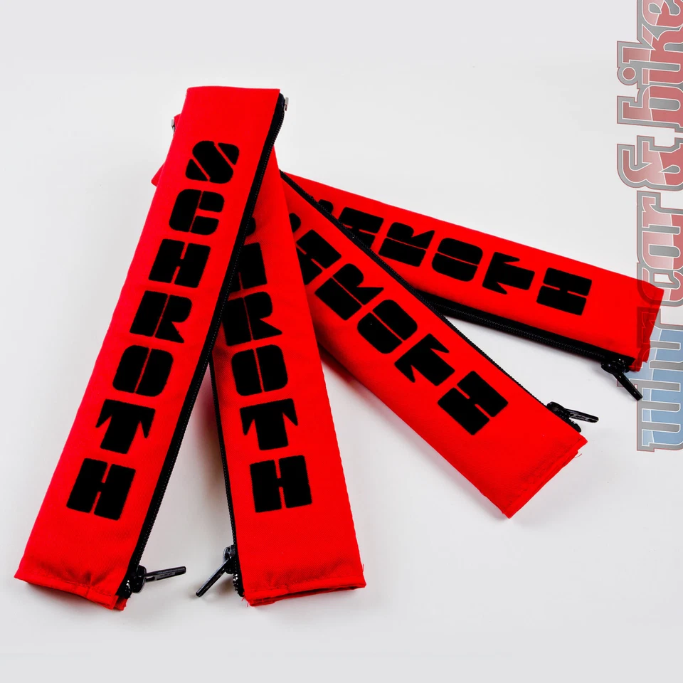4 Stück Schroth Gurtpolster 2 Zoll Gurtschoner rot Flock schwarz 50mm - Bild 1 von 1
