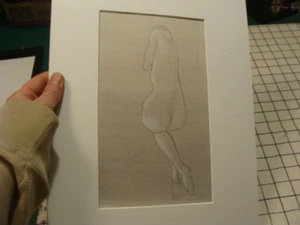 Vintage original LESLIE SNOW (Feron) Art - NUDE LADY LAYING - SIGNED undated - Picture 1 of 6