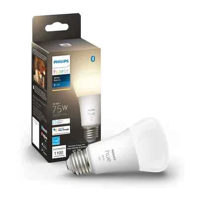 Philips - Hue White A19 Bluetooth 75W Smart LED Bulb - Image 1 of 4
