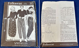 Vintage Folkwear Ethnic Patterns 119 Sarouelles Pants From Africa Turkey & India