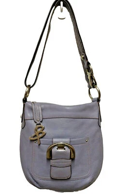 B. Makowsky Bolso de Mano de Cuero Cartera Bandolera Lila Bonito Bolso Púrpura Azul Foto 1 de 3