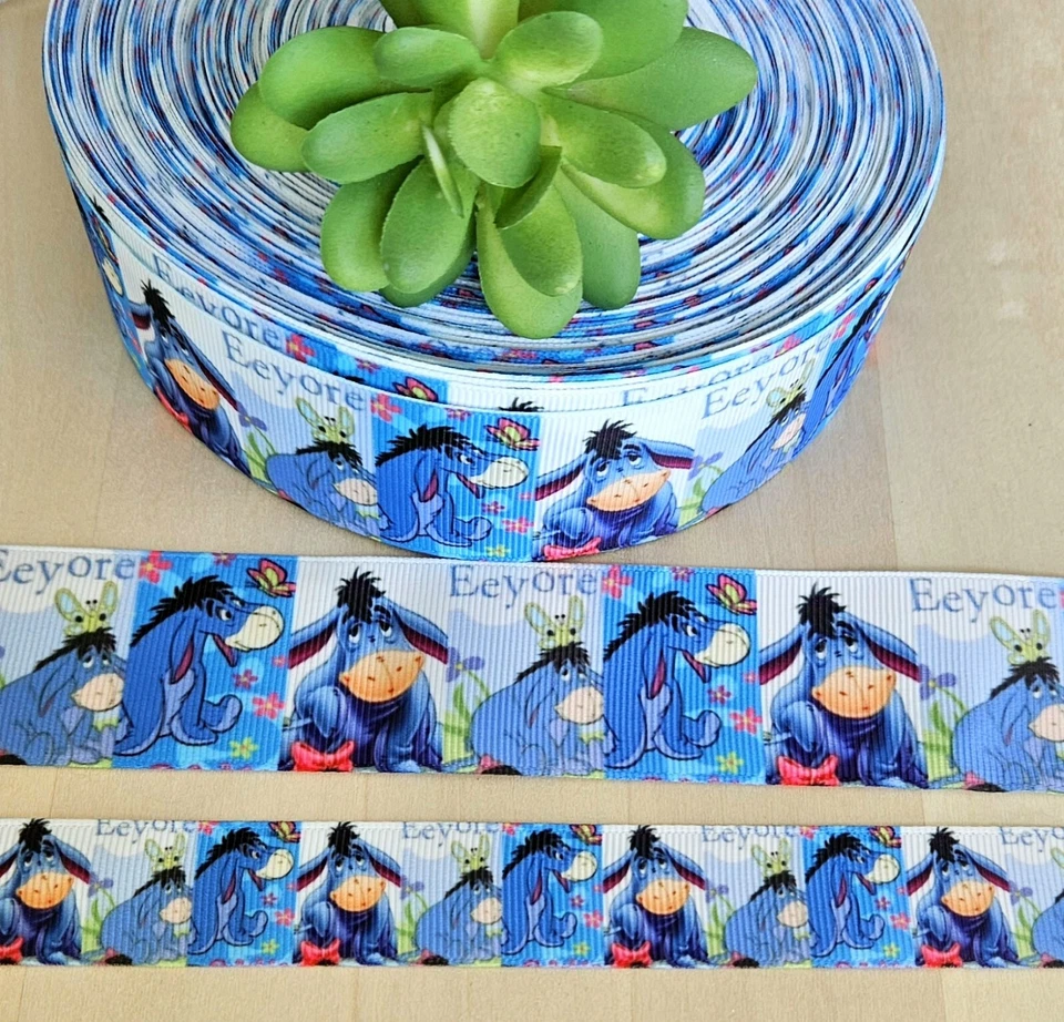 Fita de gorgorão 7/8 e 1,5 pol. (1 YD) Eeyore Winnie the Pooh fita para chá de bebê - Imagem 1 de 1