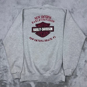 Harley Davidson Shirt Mens Medium Gray New Smyrna Beach FL Motorcycle Biker - Picture 1 of 11