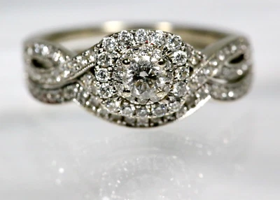 Kay - Neil Lane 14K White Gold Natural Diamond Bridal Set .81 TCW Size 8.25 JG09 - Image 1 of 4