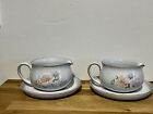 Denby Encore Sauce/gravy Boats And Stands X 2