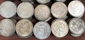 (10) VG+ 1921 Morgan Silver Dollar 90% Bullion 1/2 Roll Eagle Rev. American - Picture 1 of 2