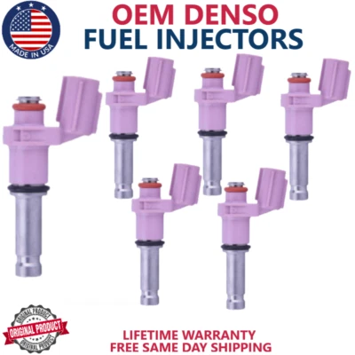 NEW x6 OEM DENSO FUEL INJECTORS FOR 2007-2015 Lexus GS450h 3.5L V6 #23250-31070 - Image 1 of 3