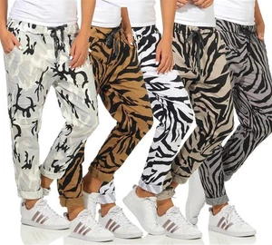 Damen Jogginghose Freizeithose Hose mit Muster, S M L - Bild 1 von 46
