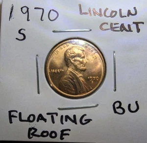 1970 S Lincoln Penny, LG Datum, Schwebedachfehler - Bild 1 von 6