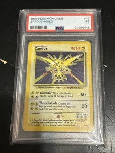 PSA 1 ZAPDOS HOLO 16/102 1999 POKEMON TCG WOTC BASE SET - Picture 1 of 2
