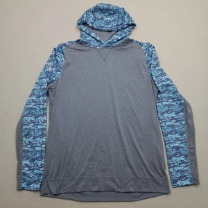 Johnnie O Hoodie Shirt Herren Medium Grau Blau Camouflage Asher Langarm Performance - Bild 1 von 12