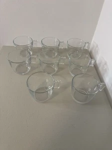 8 IKEA Stelna Clear Glass Tea/ Coffee Cups Solid Handle Stackable 250ml - Picture 1 of 9