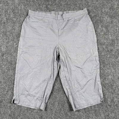 JMS Just My Size 2X 18W/20W Gray Capri Pants Elastic Waist Cotton Blend Women's - Image 1 of 4