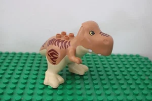 Duplo Brown Tan T REX Dinosaur Mouth Opens Jurassic Park Breakout Animal Large - Picture 1 of 3