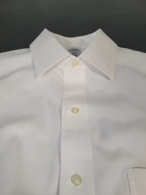 Camisa de Vestir Brooks Brothers 15 32 33 Pinpoint Oxford Cuello Punto - Blanca CRISP Foto 1 de 4