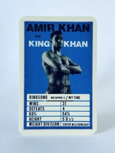 2016 Boxing Ringwalk AMIR KHAN Trading Card 3.25” UK Top Trumps BLUE BASE - Picture 1 of 3