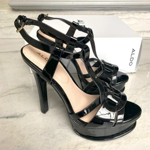 Aldo Chelly-95 Metallic Schwarz Heels Größe 7 - Bild 1 von 7