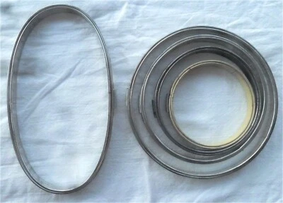 5 Metal Cork Lined Spring Tension Embroidery Hoops Oval Round 4"-8" - Image 1 of 4