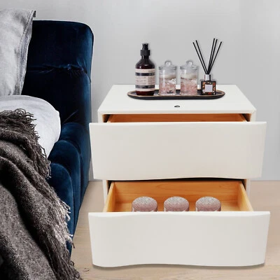 Nightstand with LED Light Strip, Bedroom Night Stand, Side Table with Drawers - Image 1 of 4